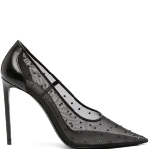 YSL Anja Rhinestone Mesh Pumps