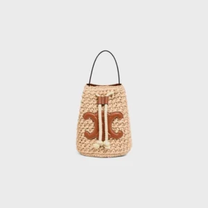 Celine Teen Drawstring Raffia Bag