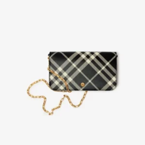 Burberry Check Chain Strap Wallet
