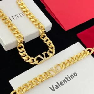 Valentino Luxury Design logo Necklace & Bracelet