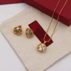 Valentino Logo Necklace & Earring Set