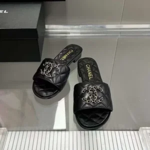 Chanel CC Logo Mules Slide Sandal Flop Flat