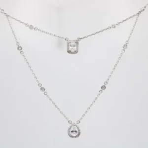 Messika Silver Double Layer Zirconia Necklace