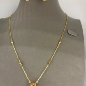 Messika Golden Pendant Necklace & Earring
