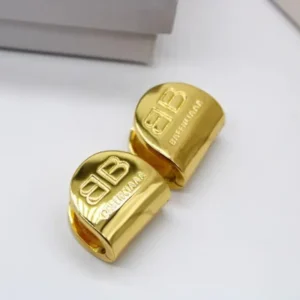 Balenciaga Gold Clip Double B Earring