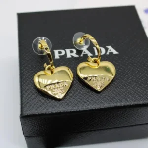 Prada Gold Heart Shape Earrings