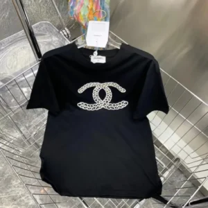 Chanel CC Logo T-Shirt With Half Sleevs