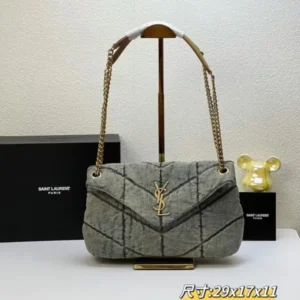 Saint Laurent Medium Loulou Quilted Denim Shoulder Bag