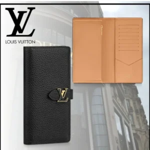 Louis Vuitton Unisex Faux Fur Plain Leather Bridal Logo Long Wallet