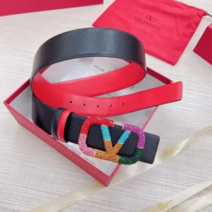 Valentino 2 In 1 Belt With Multi Color Rhinestones