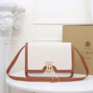 Burberry Fragrances Small Leather & Canvas Shoulder Bag