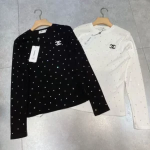 Chanel Long-Sleeve Printed Logo Shirt