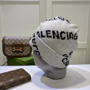 Balenciaga Logo Embroidered Beanie Hat