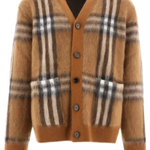 Burberry Check Technical Cotton Cardigan
