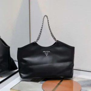 Prada Black Leather Chain Shoulder Bag