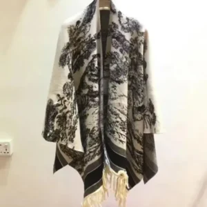 Burberry Reversible Deer- Sketch Poncho