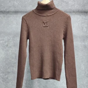 Louis Vuitton Ribbed High-Neck T-Shirt with Logo