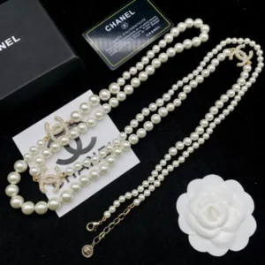 Chanel CC Long Pearl Necklace