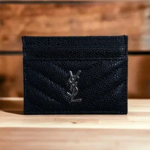 Saint Laurent Quilted Pebbled-Leather Cardholder