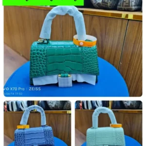 Balenciaga Crocodile Print Leather Handbag