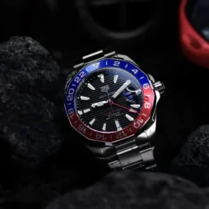 Tag Heuer Steel Estate Aquaracer GMT Wristwatch