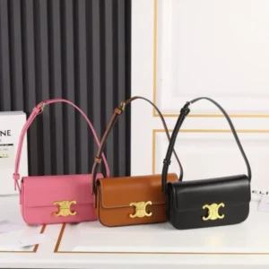 Celine Triomphe Leather Saddle Shoulder Bag
