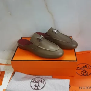 Hermes Genuine Leather Quentin Loafers