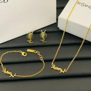 YSL Golden Letter Charm Jewelery Set