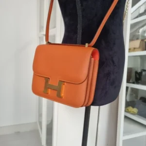 Hermès Constance Leather Buckle Shoulder Bag