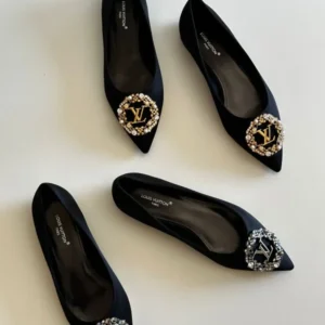 Louis Vuitton Satin Crystal Embellished Madeleine Pumps