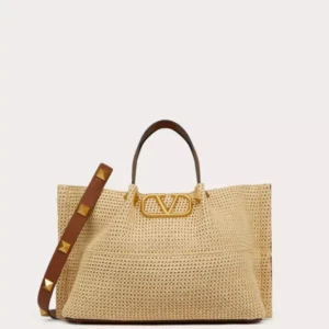 Valentino Medium Straw Summer Tote Bag