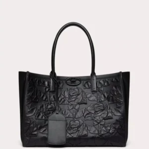 Valentino Vlogo Locker Leather Tote