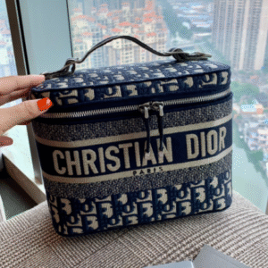 Christian Dior Travel Vanity Case – Women’s Oblique Embroidery Cosmetic Bags