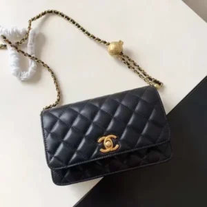 Chanel Quilted Lambskin Camellia Wallet