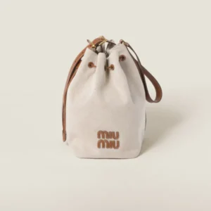 Miu Miu Canvas And Leather Bucket Bag