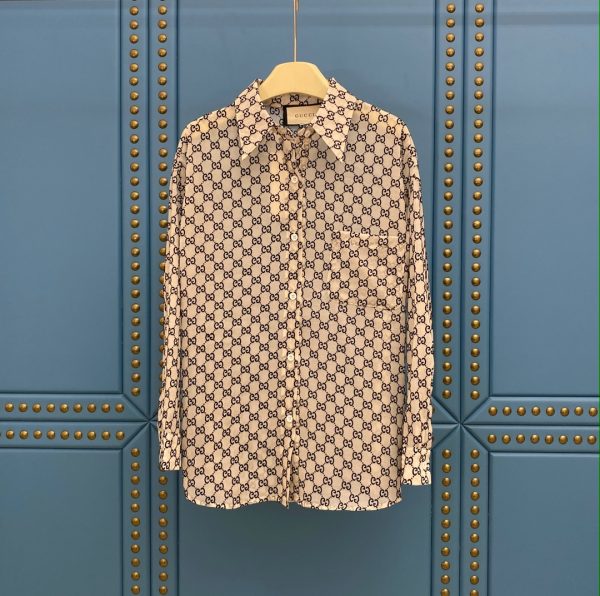 Gucci Flocked-Jacquard Double Wrinkle Shirt