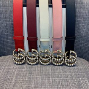 Gucci GG Pearl Buckle Belts