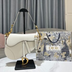 Dior Saddle White Bag