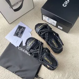 Chanel Woven Velcro Sandals - Image 7