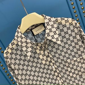 Gucci Flocked-Jacquard Double Wrinkle Shirt - Image 7