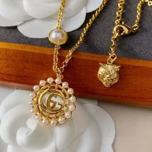 Gucci Double G Stud Earrings Necklace - Image 6