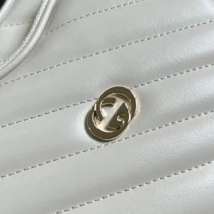 Gucci Interlocking G Mini Heart Shoulder White Bag - Image 7