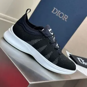 Men’s Black B25 Neoprene & Mesh Low Top Sneakers - Image 3