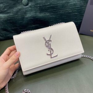 YSL Kate White Bag Silver Hardware